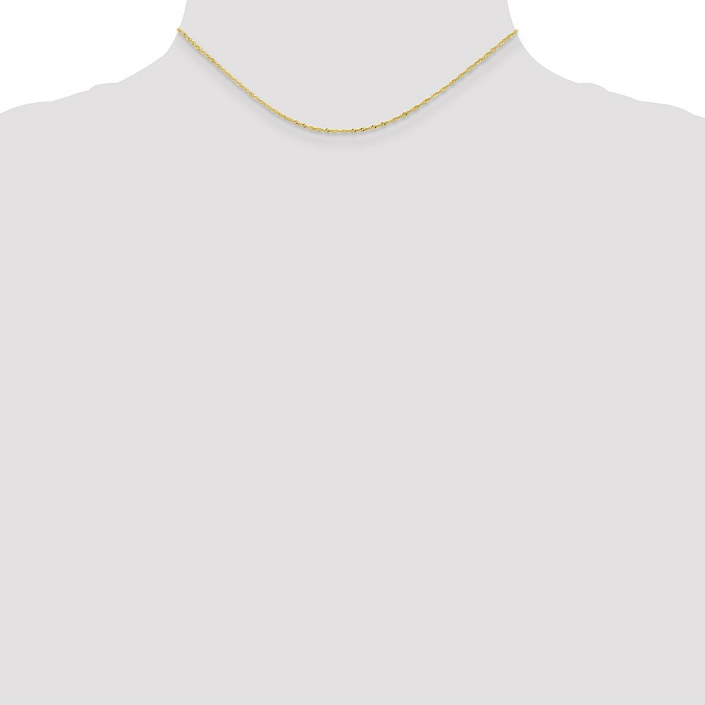 10K Yellow Gold 1.10mm Singapore Chain Necklace