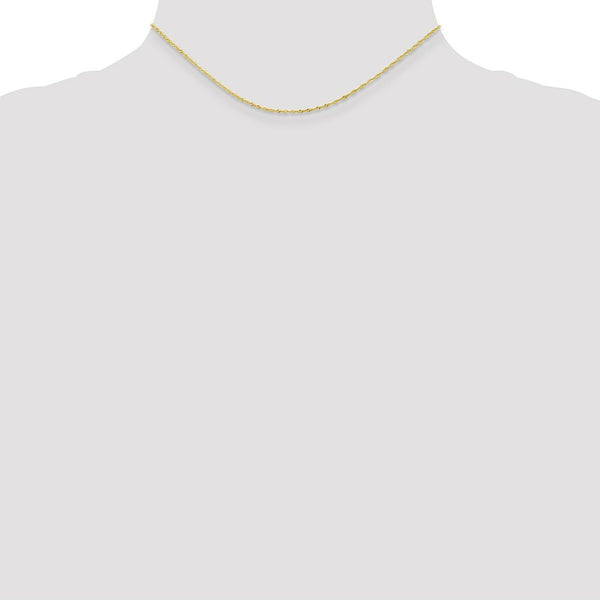 10K Yellow Gold 1.10mm Singapore Chain Necklace