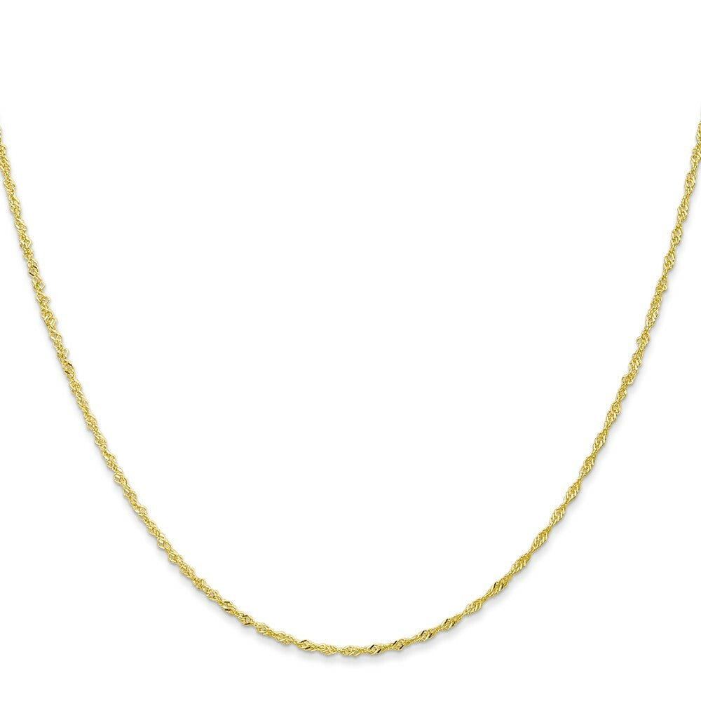 10K Yellow Gold 1.10mm Singapore Chain Necklace