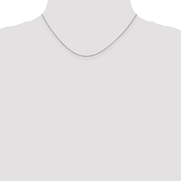 10K White Gold .7mm Box Chain Necklace