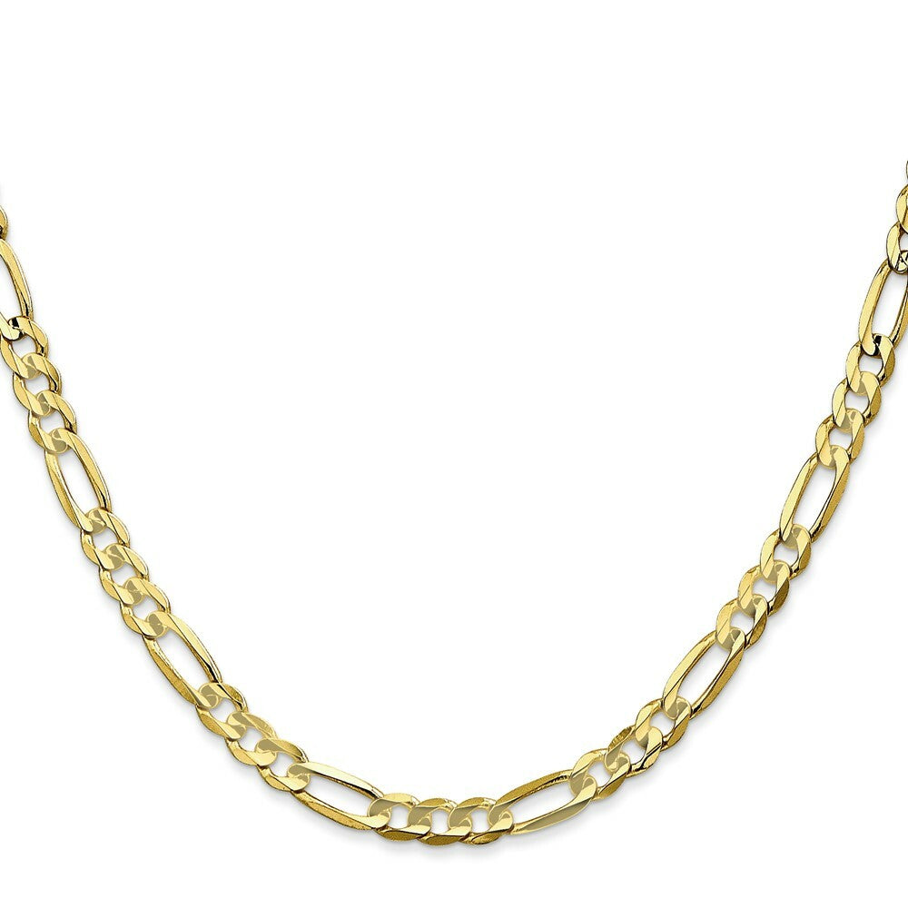 10K Yellow Gold 4.5mm Light Figaro Link Chain Necklace