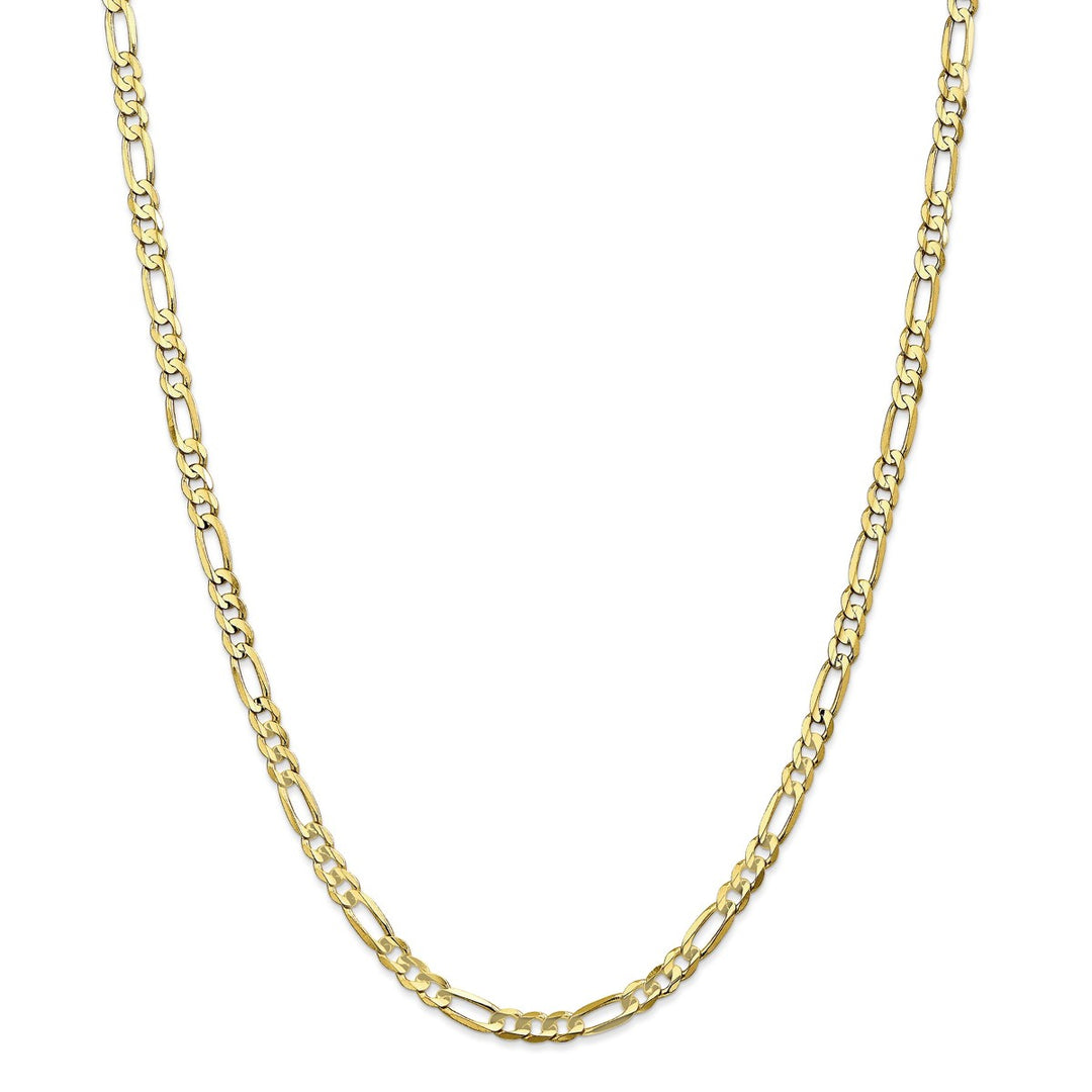 10K Yellow Gold 4.5mm Light Concave Figaro Chain