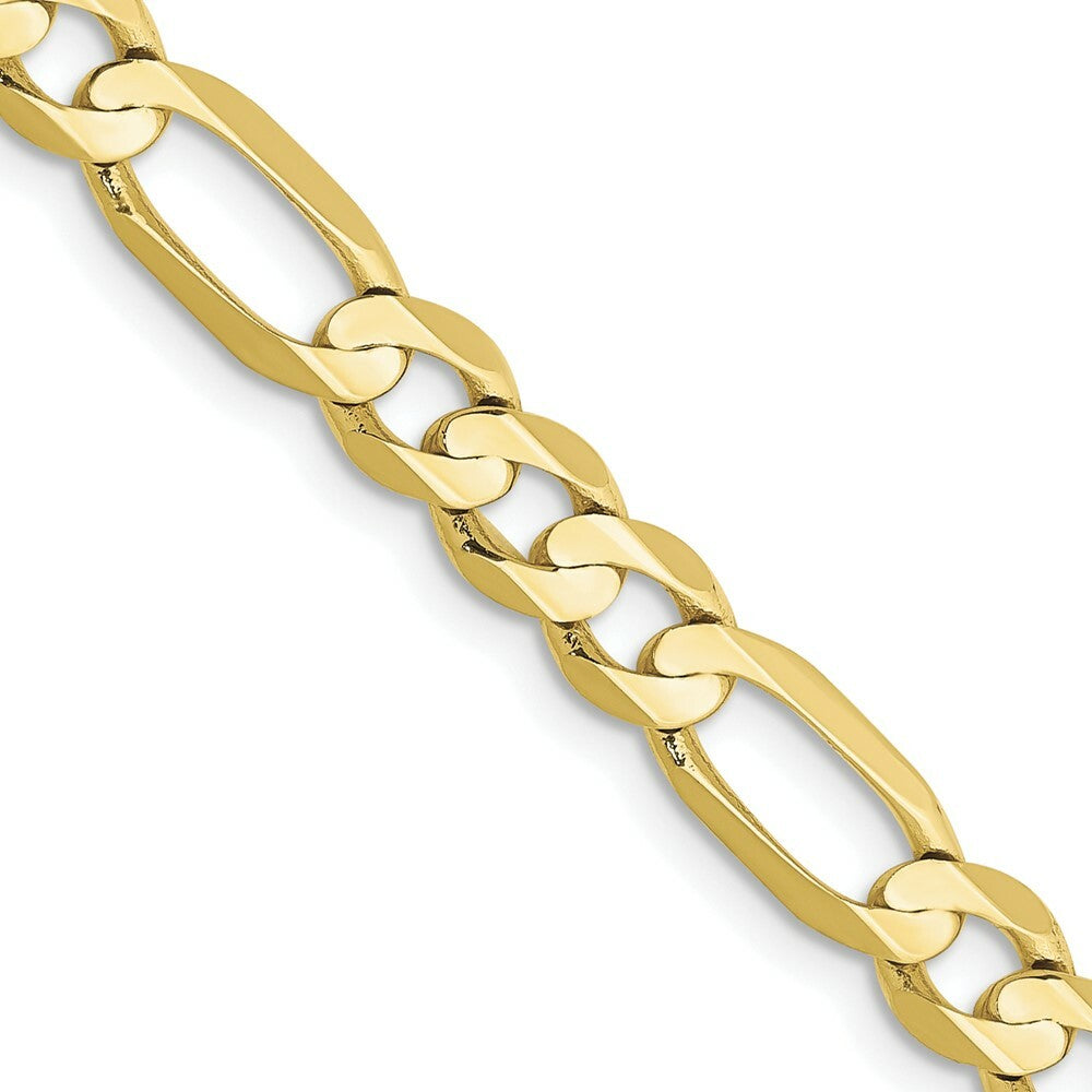 10K Yellow Gold 5.25mm Light Figaro Link Chain Necklace
