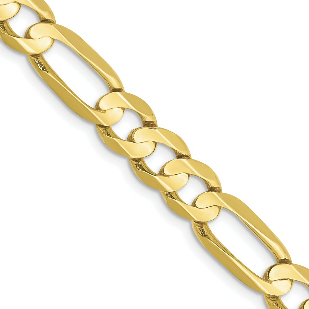 10K Yellow Gold 6.75mm Light Figaro Link Chain Necklace