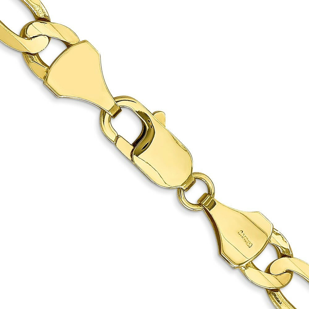 10K Yellow Gold 7.5mm Light Concave Figaro Chain