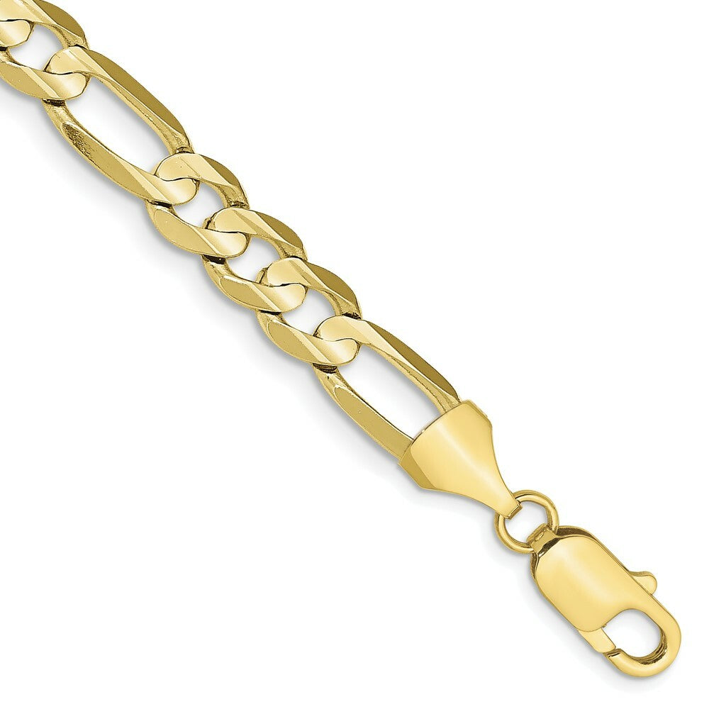 10K Yellow Gold 7.5mm Light Figaro Chain