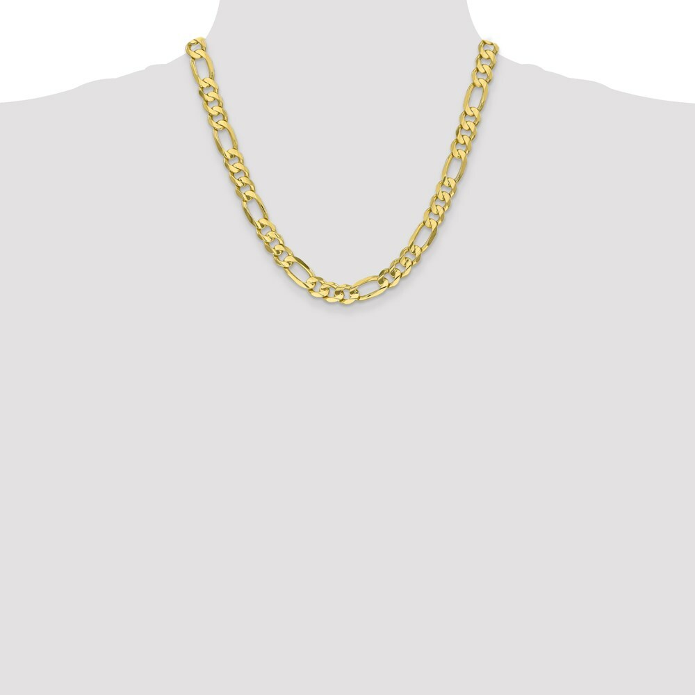 10K Yellow Gold 8.75mm Light Figaro Chain Necklace