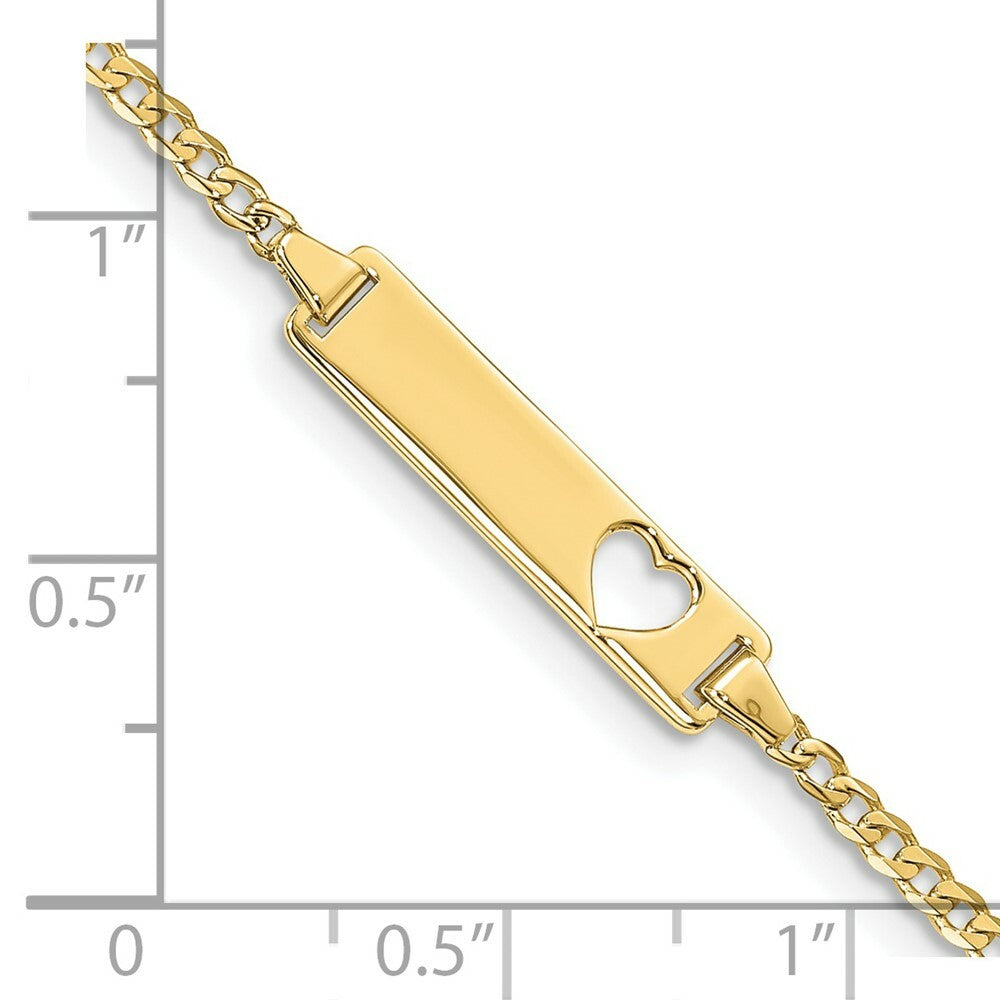 10K Yellow Gold Flat Curb Link ID Bracelet