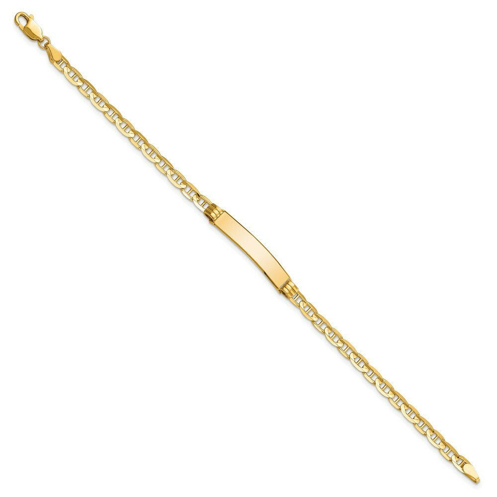10K Yellow Gold Anchor Link ID Bracelet  length: 7 inches