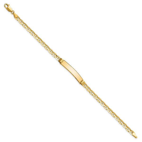 10K Yellow Gold Anchor Link ID Bracelet  length: 7 inches