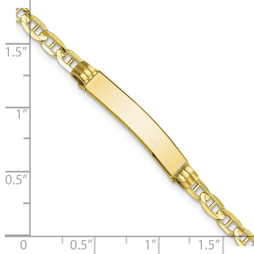 10K Yellow Gold Anchor Link ID Bracelet  length: 7 inches