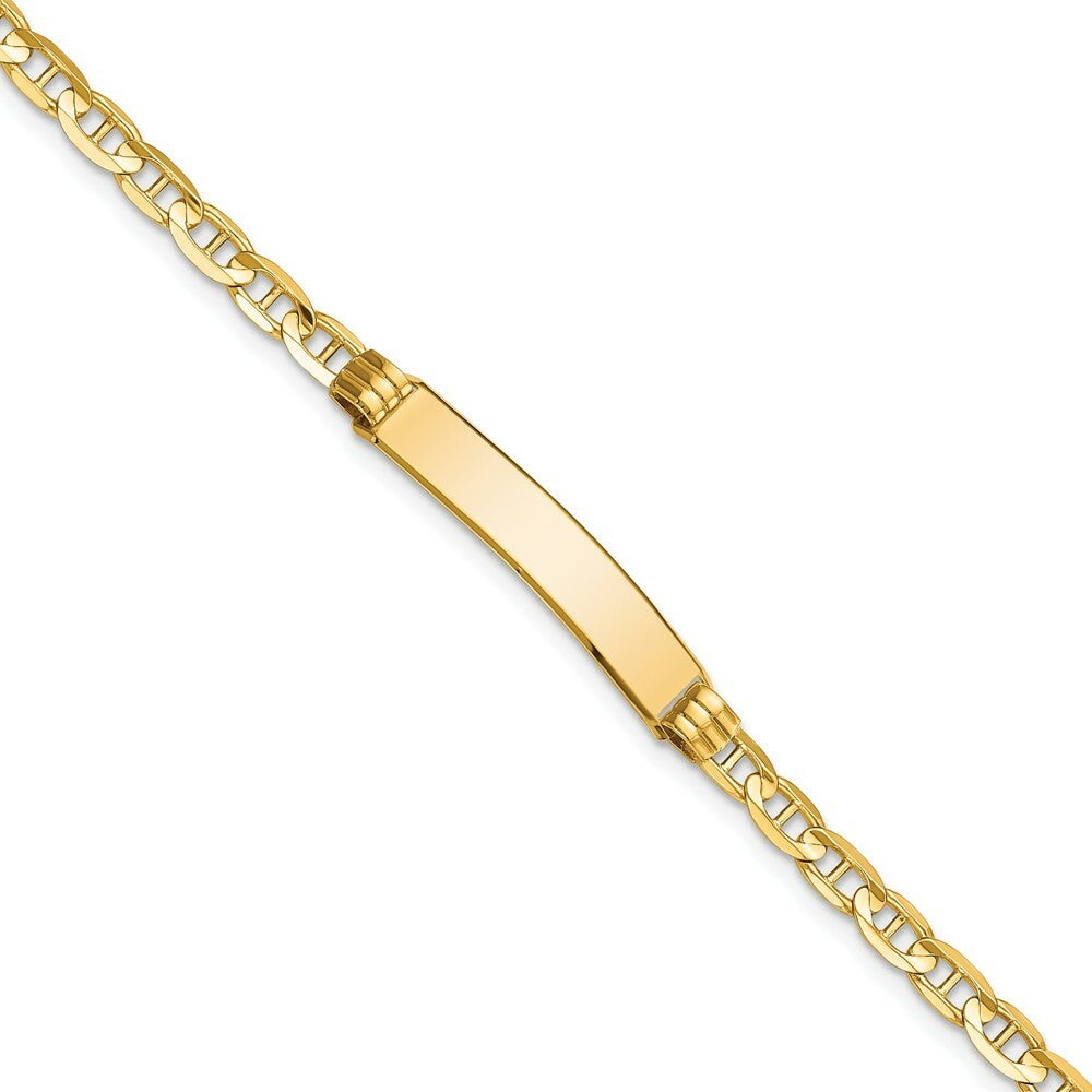 10K Yellow Gold Anchor Link ID Bracelet  length: 7 inches