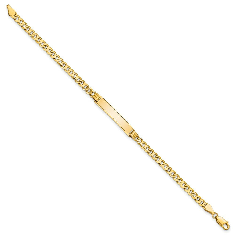 10K Yellow Gold Flat Curb Link ID Bracelet
