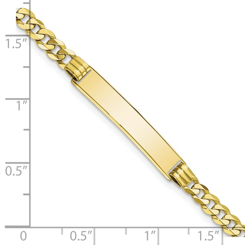 10K Yellow Gold Flat Curb Link ID Bracelet