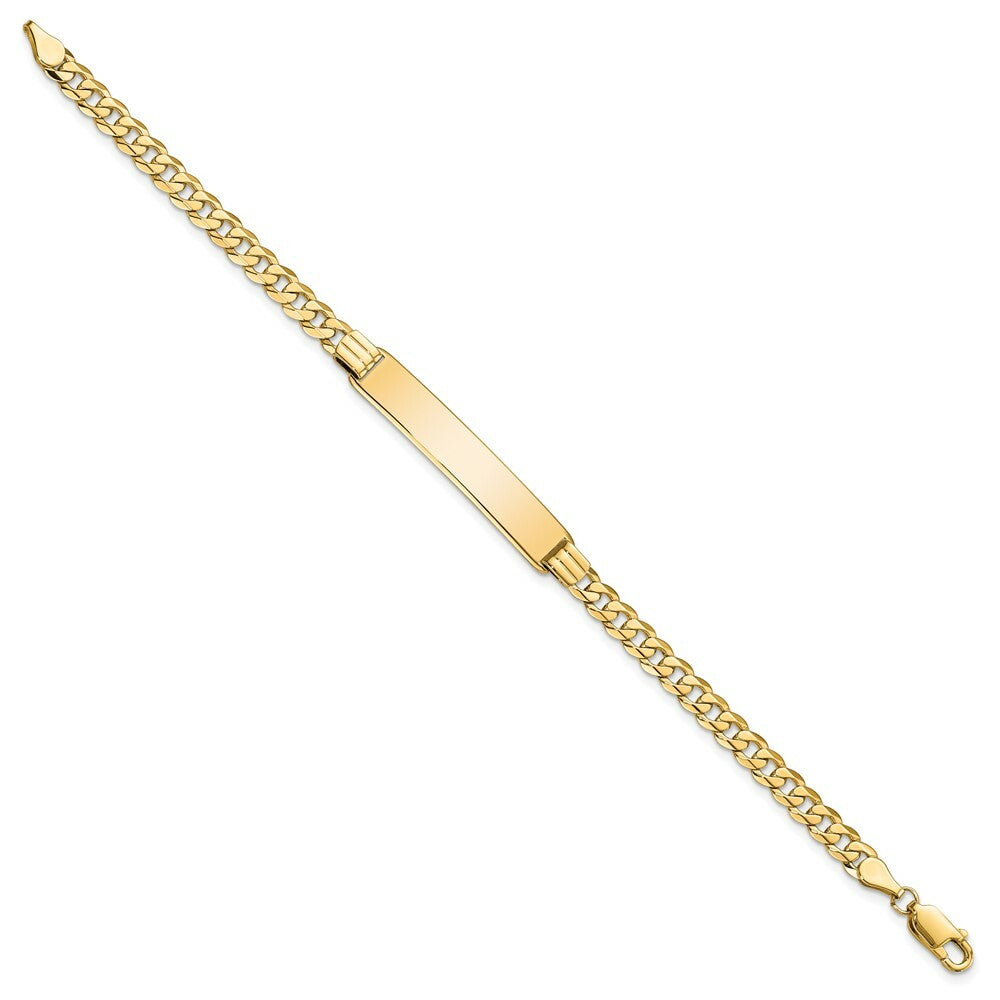 10K Yellow Gold Flat Curb Link ID Bracelet
