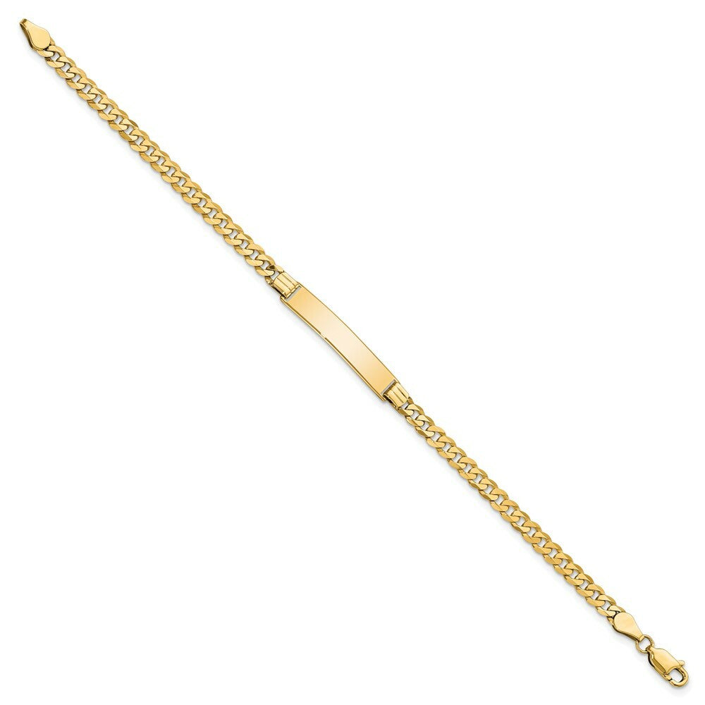 10K Yellow Gold Flat Curb Link ID Bracelet