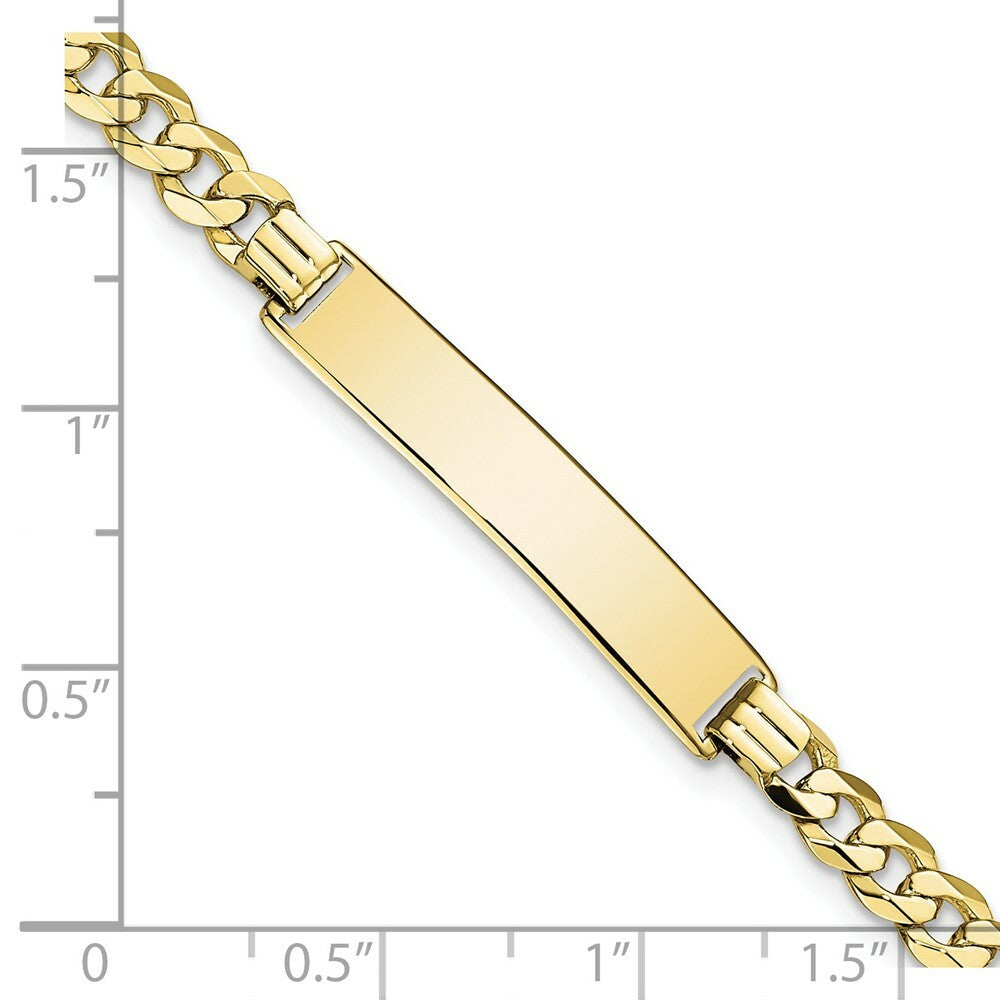 10K Yellow Gold Flat Curb Link ID Bracelet