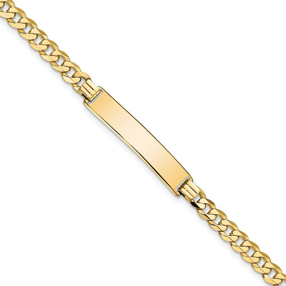 10K Yellow Gold Flat Curb Link ID Bracelet