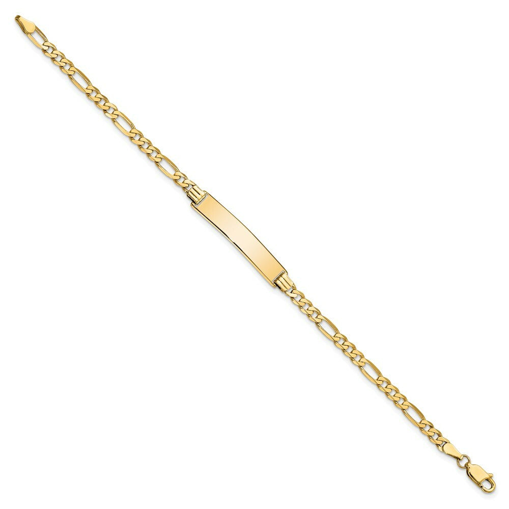 10K Yellow Gold Figaro Link ID Bracelet