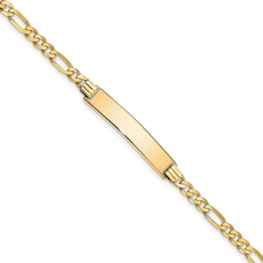 10K Yellow Gold Figaro Link ID Bracelet