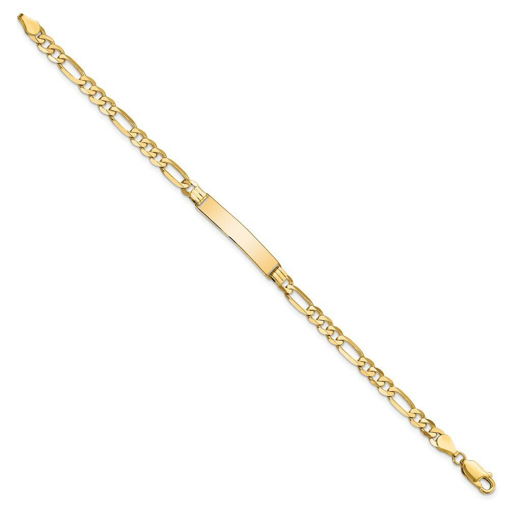 10K Yellow Gold Figaro Link ID Bracelet