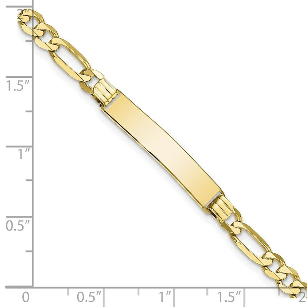 10K Yellow Gold Figaro Link ID Bracelet