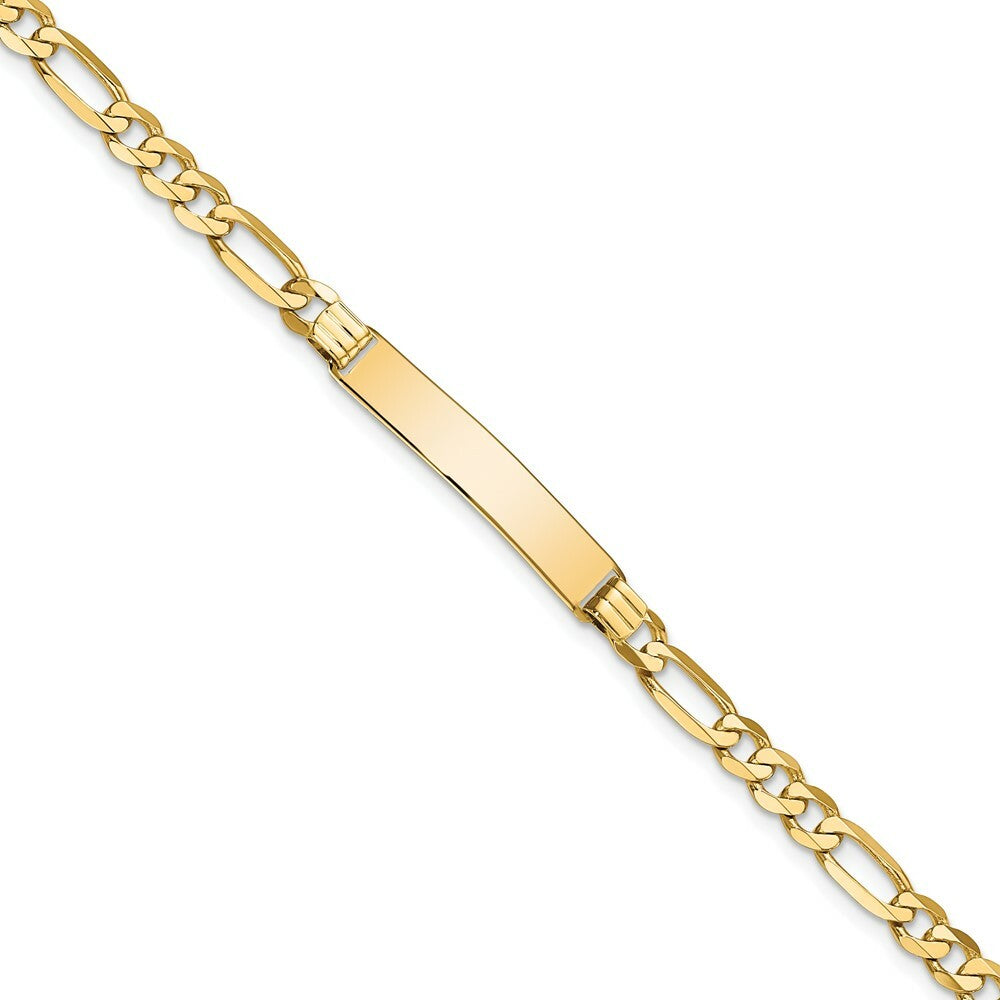 10K Yellow Gold Figaro Link ID Bracelet