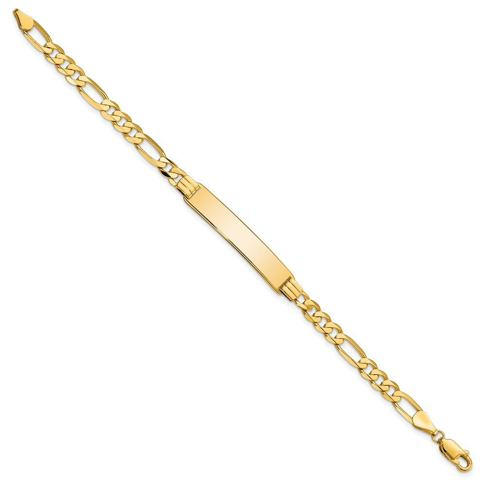 10K Yellow Gold Figaro Link ID Bracelet