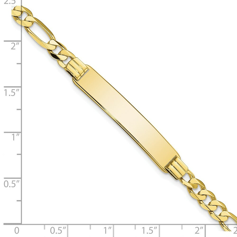 10K Yellow Gold Figaro Link ID Bracelet