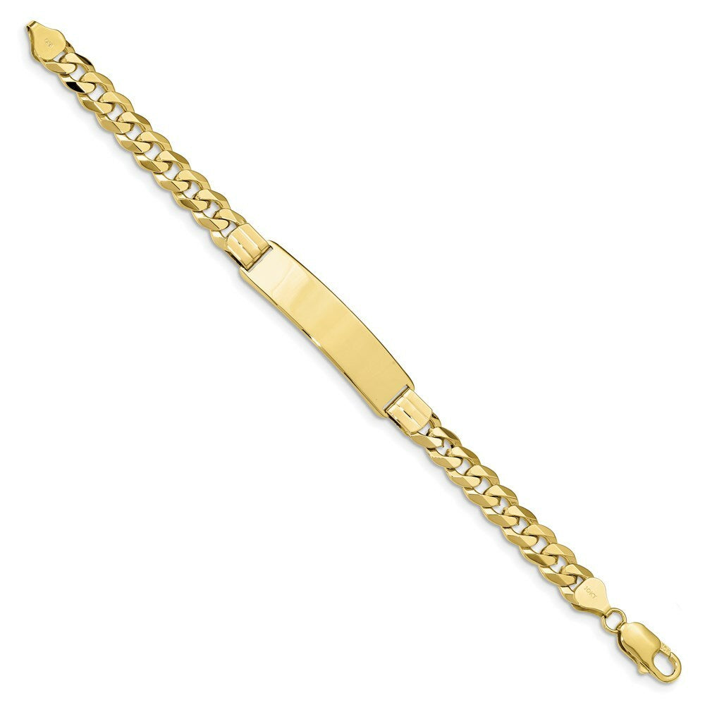 10K Yellow Gold Flat Curb Link ID Bracelet
