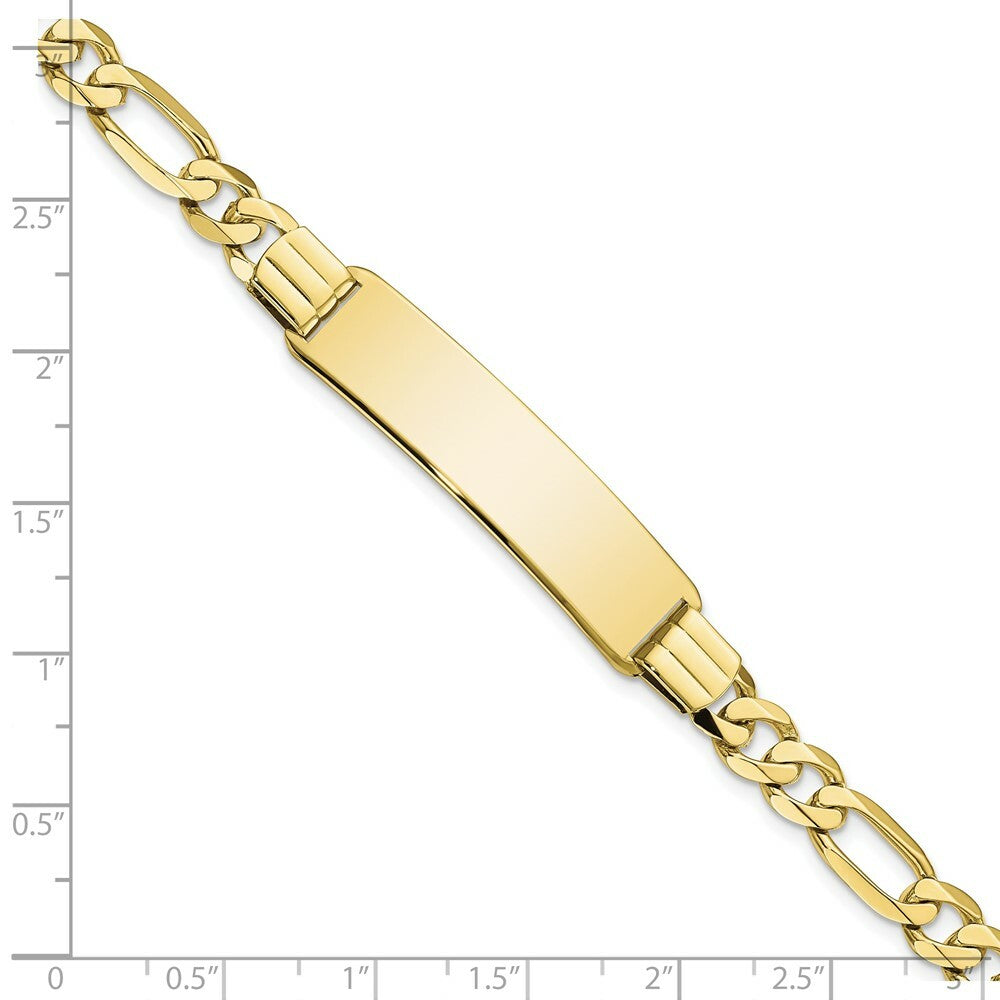 10K Yellow Gold Figaro Link ID Bracelet