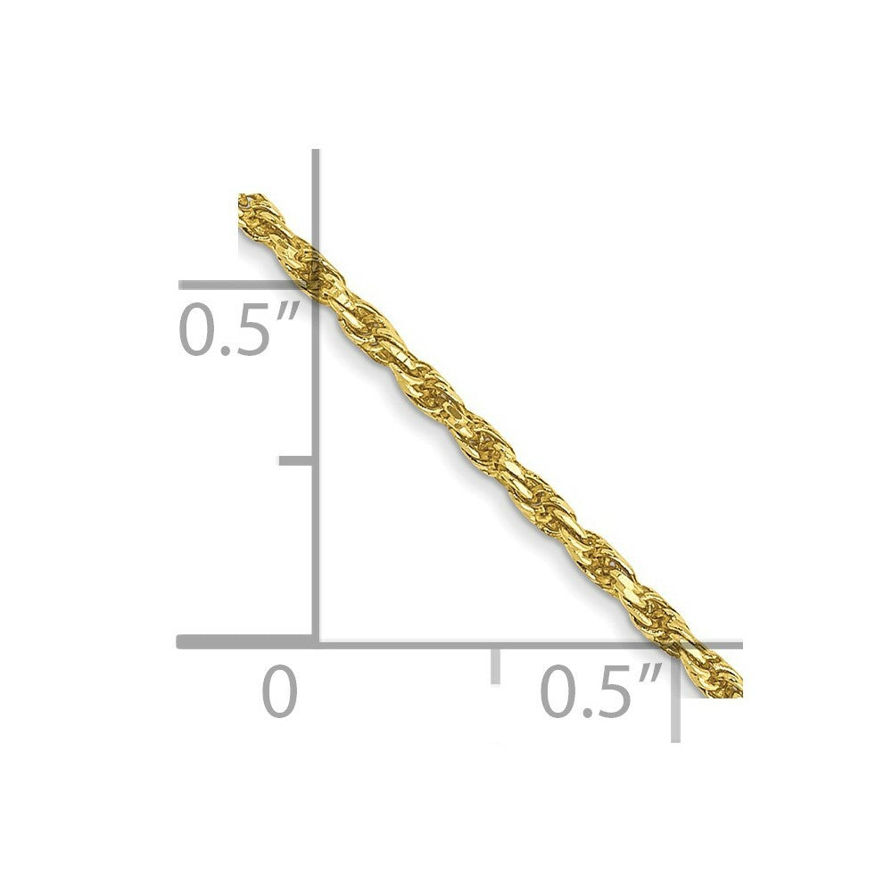 10K Yellow Gold 1.5mm Machine Made Diamond Cut Rope Chain Necklace
