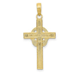 Load image into Gallery viewer, 10K Yellow White Gold Polished Claddagh Cross Pendant
