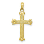 Load image into Gallery viewer, 10K Yellow White Gold Fleur De Lis Cross Pendant

