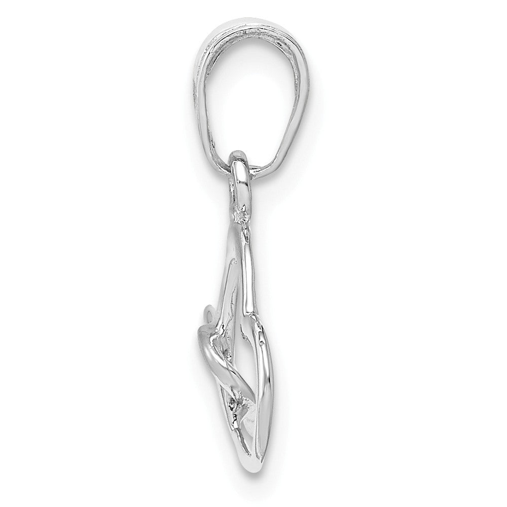 10K Yellow White Rose Gold Polished Intertwined Double Heart Pendant