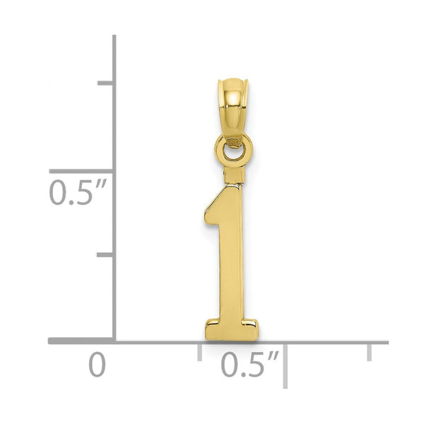 10K Yellow Gold Number Pendant