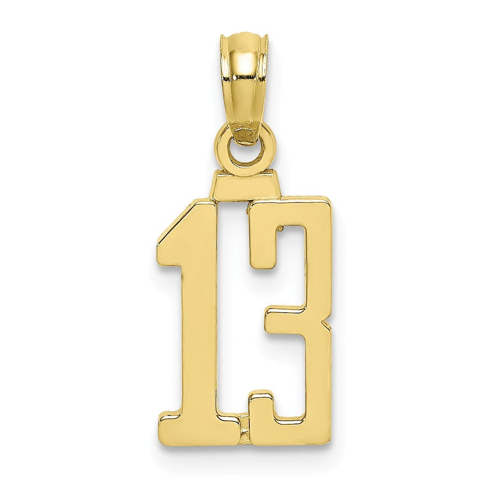 10K Yellow Gold Number Pendant