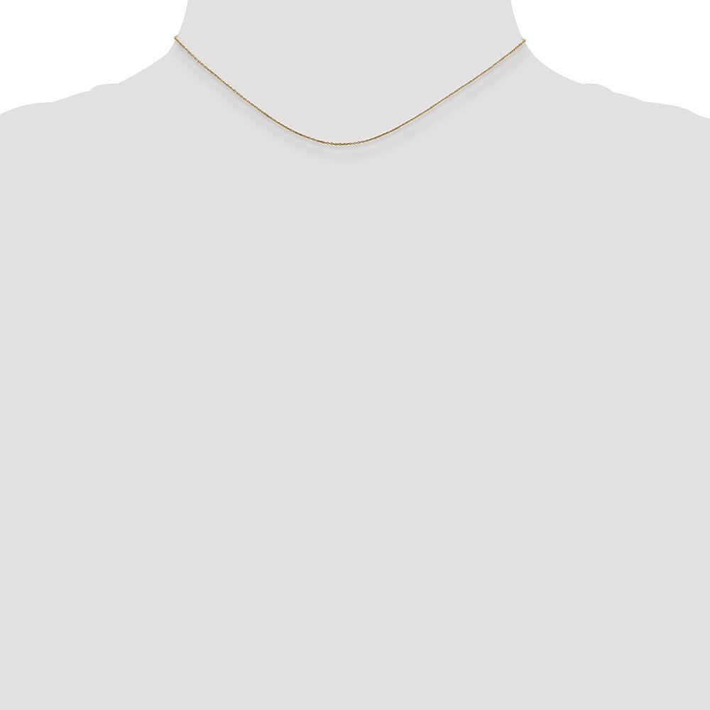 10K Yellow Gold .6mm Solid Diamond-cut Cable Chain Necklace