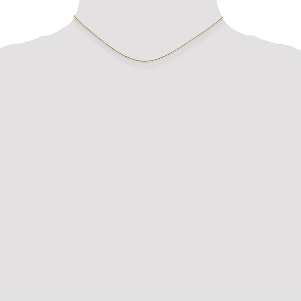 10K Yellow Gold .6mm Solid Diamond-cut Cable Chain Necklace