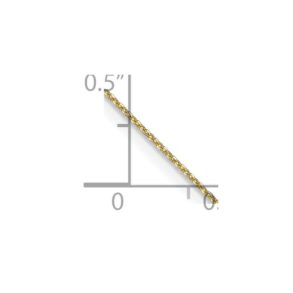 10K Yellow Gold .6mm Solid Diamond-cut Cable Chain Necklace