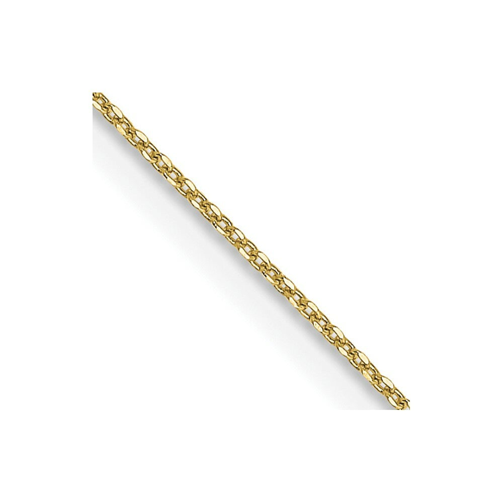 10K Yellow Gold .6mm Solid Diamond-cut Cable Chain Necklace