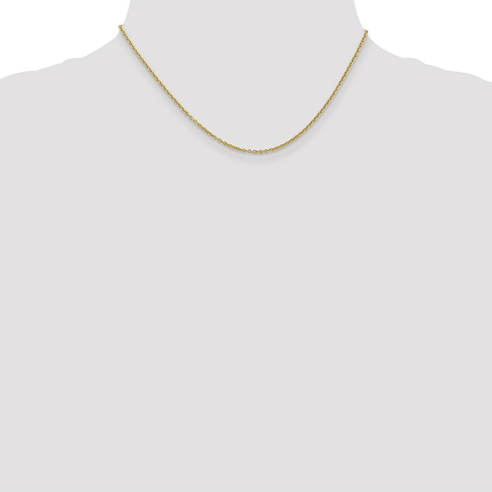 10K Yellow Gold 2mm Solid Polished Cable Chain