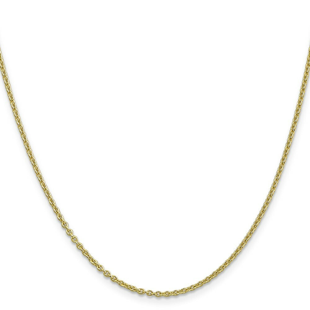 10K Yellow Gold 2mm Solid Polished Cable Chain