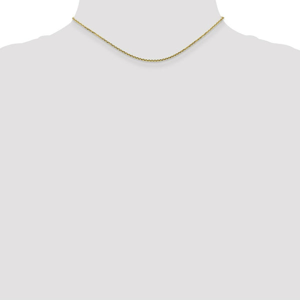10K Yellow Gold 1.3mm Solid Diamond-cut Cable Chain Necklace
