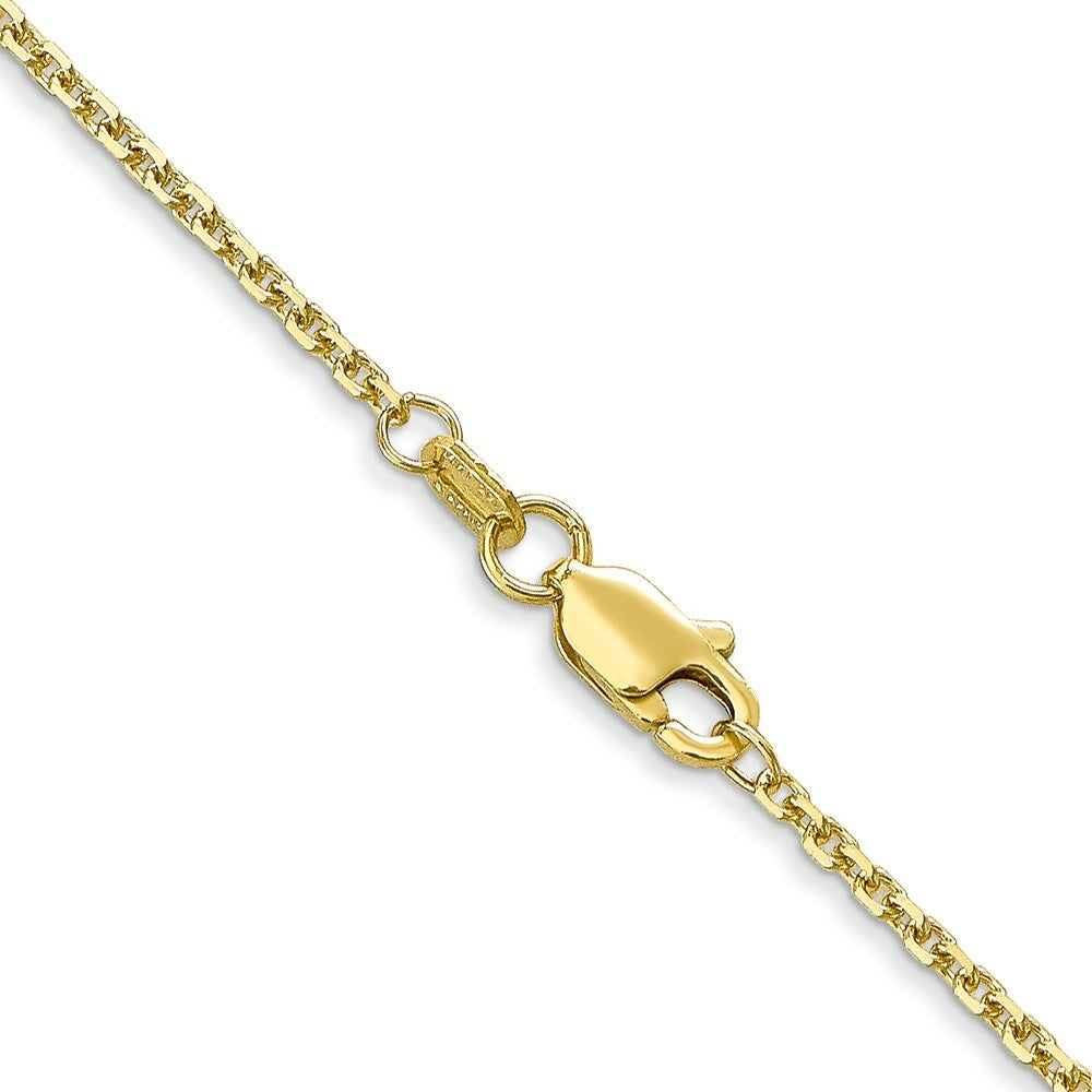 10K Yellow Gold 1.3mm Solid Diamond-cut Cable Chain Necklace