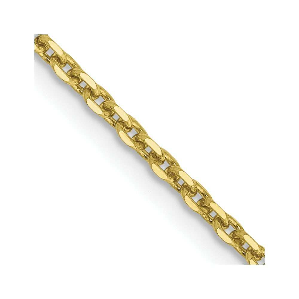 10K Yellow Gold 1.65mm Solid Diamond-cut Cable Chain