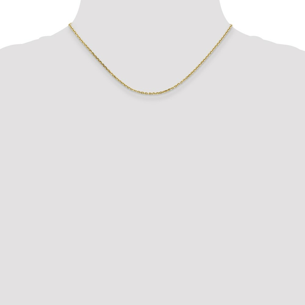 10K Yellow Gold 1.65mm Solid Diamond-cut Cable Chain