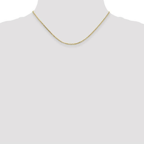 10K Yellow Gold 1.65mm Solid Diamond-cut Cable Chain
