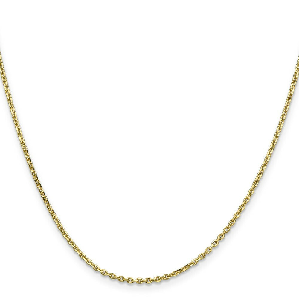 10K Yellow Gold 1.65mm Solid Diamond-cut Cable Chain