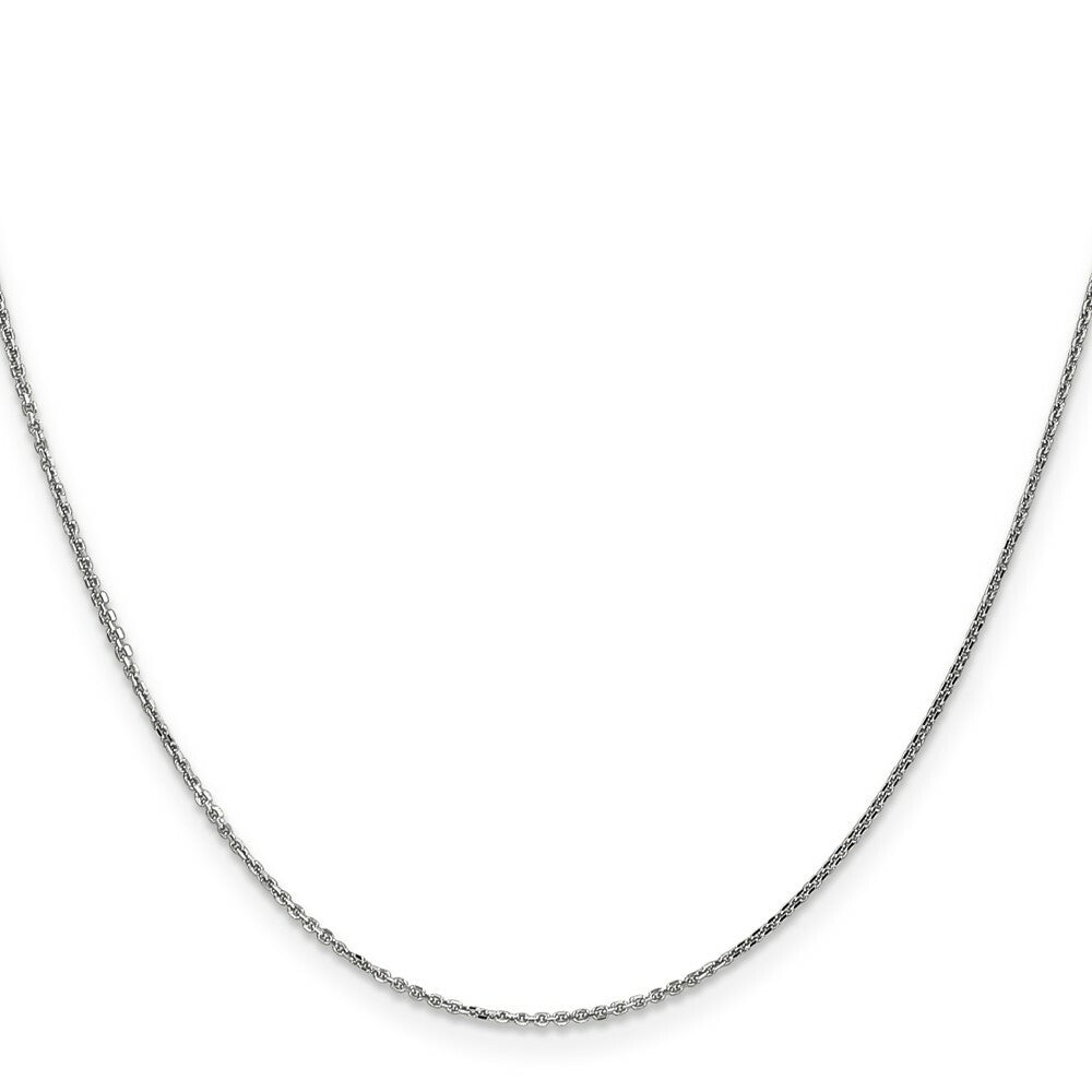 10k White Gold .95mm Solid Diamond-cut Cable Chain
